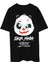 Oversize Joker Panda Sırt Baskılı Siyah Tişört 1