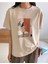 Bej Women Baskılı Oversize T-Shirt 3