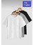 Beyaz-Gri-Siyah (Bol Kalıp) Oversize 3'lü T-Shirt Paketi 1
