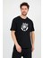 Önü Aslan Baskılı Oversize Siyah T-Shirt 1