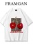 Kadın Cherry Kiraz Baskılı Beyaz T-Shirt 1