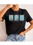 Kadın Siyah Oversize Tişört – Pamuk Penye Kumaş – Van Gogh Baskılı T-Shirt 1