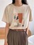 Bej Women Baskılı Oversize T-Shirt 1