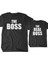 Baba Erkek Kız Çocuk The Boss Baskılı Siyah T-Shirt 1