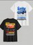 Arabalar Baskılı Çift T-Shirtleri 2