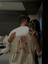 Sevgiliye Harfli Öpücük Kiss Design Baskılı Oversize Unisex T-Shirt 1
