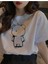 Beyaz Go Ayıcık Baskılı Oversize T-Shirt 1