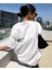 Beyaz Cherısh Time Effect Sırt Baskılı Oversize Tshirt 1