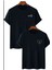 T-Shirt Sevgili Çift Kombini Siyah Oversize Baskılı Bisiklet Yaka Pelna 1