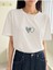 Kadın Beyaz Çift Kalp Baskılı Oversize T-Shirt 2