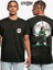 Demon Slayer Tanjiro Kamado Dolunay Anime Ön Arka Baskılı Siyah Tshirt 1
