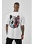 Oversize Panda Baskılı Beyaz Tshirt 2