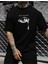 Sadness Baskılı Bisiklet Yaka Oversize Siyah Tişört 1