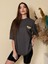 Kadın Füme Hope Baskılı Oversize T-Shirt 1