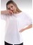Pamuk Bisiklet Yaka Boyfriend Örme Oversize T-Shirt 2