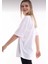 Pamuk Bisiklet Yaka Boyfriend Örme Oversize T-Shirt 3