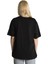 Kadın Siyah Önü Ay'ın Evreleri Baskılı Bisiklet Yaka Oversize Pamuklu T-Shirt 3