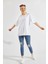 Beyaz Basicoversize Bisiklet Yaka Kısa Kollu T-Shirt 1