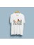 Oversize Çiçekler ve Köpeğini Gezdiren Kadın Tasarım Unisex T-Shirt 1