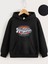 Çocuk Unisex Kapüşonlu Vintages Baskılı Sweatshirt - Siyah 1