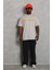 Unisex Oversize Baskılı Bisiklet Yaka T-Shirt - Gri 2