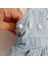 Çiçek Detaylı Müslin Bluzlu Denim Balon Kız Bebek Salopet 5