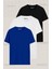Unisex 3'lü Oversize Basic T-Shirt (Siyah-Beyaz-Mavi) 1