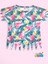 Kısa Kol Flamingo Baskılı Penye Lazer Kesimli Saçaklı Kız Çocuk T-Shirt Şortlu Takım 2