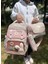 Kawaii Kore Tarzı Aksesuarlı ve Ergonomik Okul Sırt Çantası Siyah-Bej-Gri| Beslenme, Kalemlik Set 2