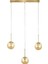 Miya 3 Lü Yemek Masası Üstü Bal Camlı Modern Sarkıt Avize - (Gold Kaplama) 1