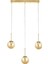 Miya 3 Lü Yemek Masası Üstü Bal Camlı Modern Sarkıt Avize - (Gold Kaplama) 2