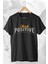 Unisex Siyah Oversize Limited Edition Think Positive 1