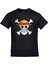 One Piece Logo Kurukafa Baskılı Unisex Siyah Çocuk Tshirt 1
