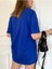 Unısex Düz Renk Basic Oversize Pamuklu Örme Kısa Kollu Bol Kalıp Tshirt 4
