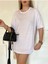 Unısex Düz Renk Basic Oversize Pamuklu Örme Kısa Kollu Bol Kalıp Tshirt 2