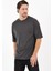 Pamuk Bisiklet Antrasit Gri Oversize T-Shirt 2