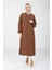 Fermuarlı Tesettür Mocca Renk Giy Çık 4122 Safari 1