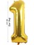Folyo Balon 1 Rakamı Helyum Balon 36 cm Gold Renk - 1 Yaş Balonu - 1 Rakam Balon - 16 Inch 1