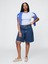 Kadın Mavi 11" Mid Rise Longline Denim Şort 5