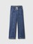 Kız Çocuk Lacivert Wide Leg Jean Pantolon 1