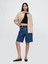 Kadın Mavi 11" Mid Rise Longline Denim Şort 1