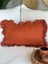 Vıntage Fırfırlı Kiremit Rengi Tarçın Kırlent Kılıfı 1 Adet 3