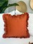 Vıntage Fırfırlı Kiremit Rengi Tarçın Kırlent Kılıfı 1 Adet 4