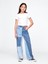 Kız Çocuk Mavi Low Rise Stride Patchwork Jean Pantolon 1