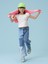 Kız Çocuk Mavi Low Rise Stride Patchwork Jean Pantolon 2