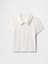 Kadın Beyaz Modern Fitilli Crop Polo Tişört 2