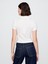 Kadın Beyaz Modern Fitilli Crop Polo Tişört 5