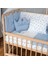 Ahşap Organik Beşik Anne Yanı Beşik 3 Kademeli Lüx Bebek Beşiği 60 x 120 cm - Mavi Prens Uyku Setli & Soft Yataklı 2