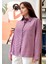 Oversize Geniş Kesim %100 Pamuk Kadın Kırmızı Piti Kareli Gömlek. 2