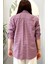 Oversize Geniş Kesim %100 Pamuk Kadın Kırmızı Piti Kareli Gömlek. 5